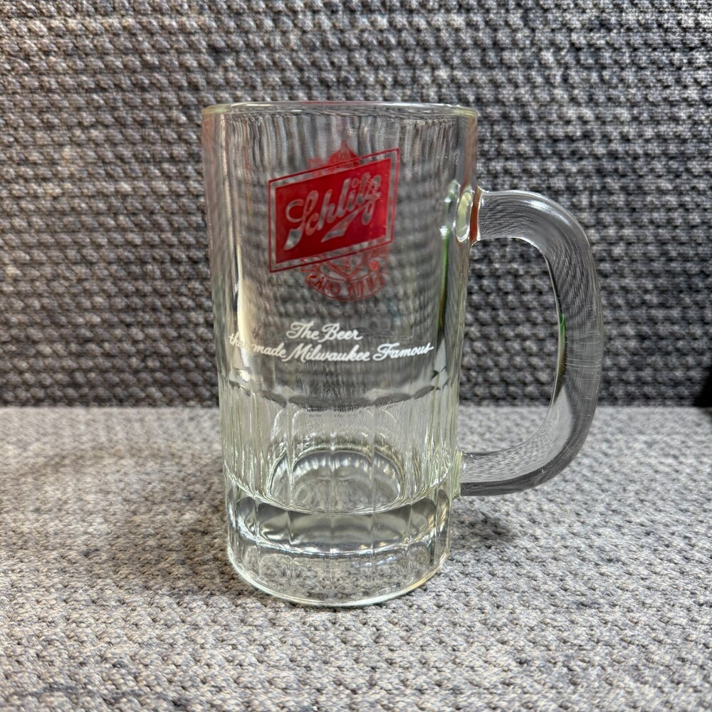 Vintage Shady Oaks Schlitz Glass Stein Mug The Beer That Made Milwaukee Famous